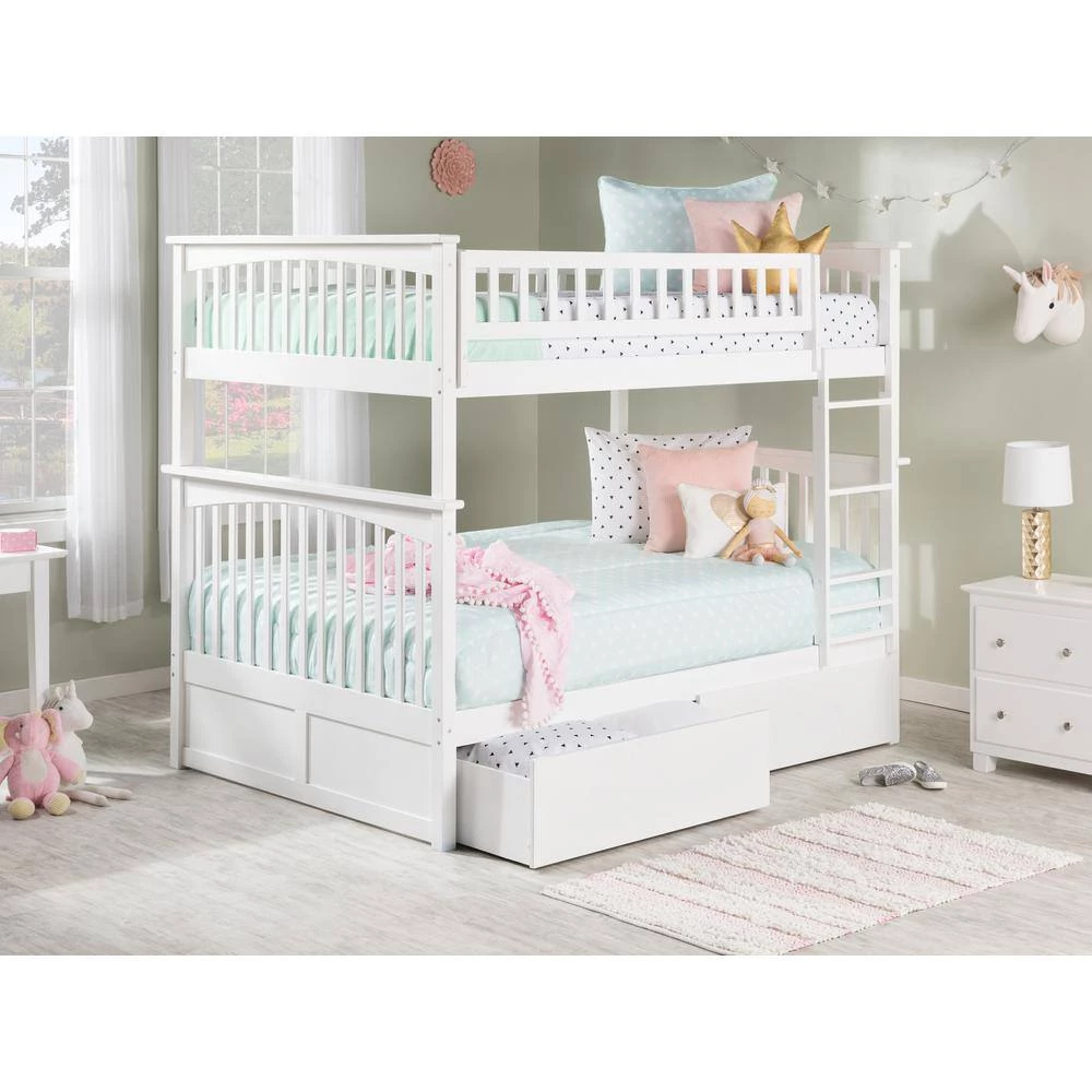 Columbia White Full over Full Bunk Bed with 2 Urban Bed Drawers by AFI 10 Columbia White Full over Full Bunk Bed with 2 Urban Bed Drawers by AFI - Image 8