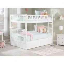 Columbia White Full over Full Bunk Bed with 2 Urban Bed Drawers by AFI 13 Columbia White Full over Full Bunk Bed with 2 Urban Bed Drawers by AFI -Outlet AFI Store white afi bunk beds ab55542 c3 1000