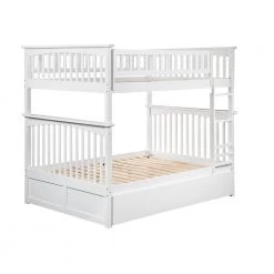 Columbia Bunk Bed Full over Full with Twin Size Urban Trundle Bed in White by AFI -Outlet AFI Store white afi bunk beds ab55552 4f 1000