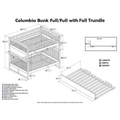 Columbia Bunk Bed Full over Full with Full Size Urban Trundle Bed in White by AFI -Outlet AFI Store white afi bunk beds ab55572 fa 1000