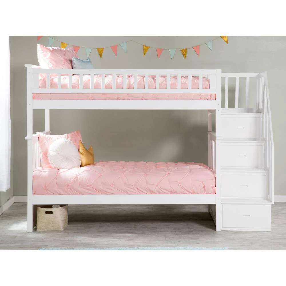 Columbia Staircase Bunk Bed Twin over Twin in White by AFI 8 Columbia Staircase Bunk Bed Twin over Twin in White by AFI - Image 6