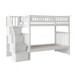 Columbia Staircase Bunk Bed Twin over Twin in White by AFI 11 Columbia Staircase Bunk Bed Twin over Twin in White by AFI -Outlet AFI Store white afi bunk beds ab55602 c3 1000