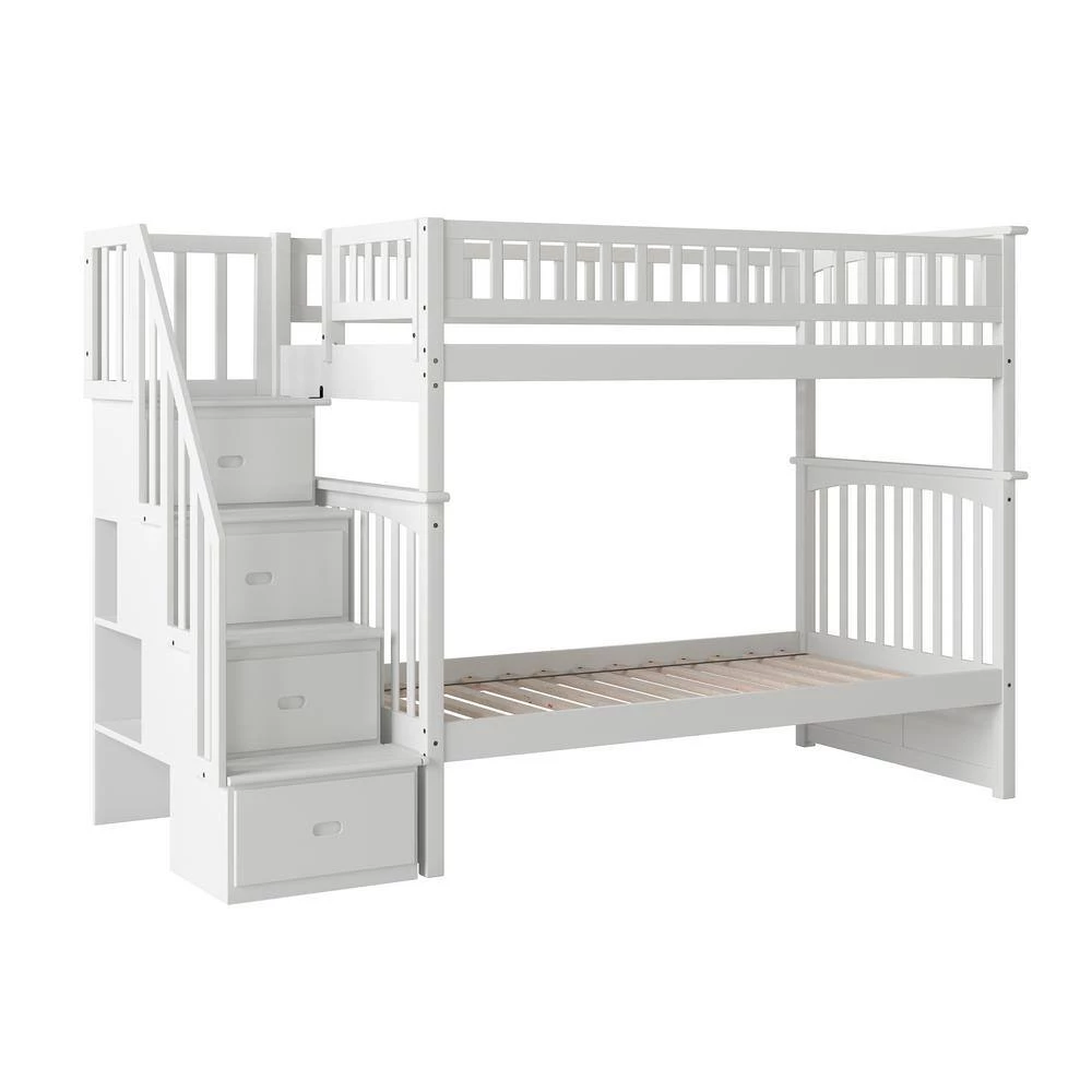 Columbia Staircase Bunk Bed Twin over Twin in White by AFI 6 Columbia Staircase Bunk Bed Twin over Twin in White by AFI - Image 4