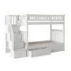 Columbia Staircase Bunk Bed Twin Over Twin with 2 Raised Panel Bed Drawers in White by AFI -Outlet AFI Store white afi bunk beds ab55622 64 1000