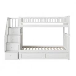 Columbia Staircase Bunk Bed Twin Over Twin with 2 Raised Panel Bed Drawers in White by AFI 15 Columbia Staircase Bunk Bed Twin Over Twin with 2 Raised Panel Bed Drawers in White by AFI -Outlet AFI Store white afi bunk beds ab55622 c3 1000