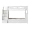 Columbia Staircase Bunk Bed Twin Over Twin with Twin Size Raised Panel Trundle Bed in White by AFI -Outlet AFI Store white afi bunk beds ab55632 64 1000
