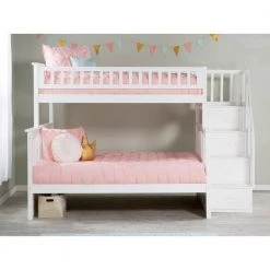 Columbia Staircase Bunk Bed Twin over Full in White by AFI -Outlet AFI Store white afi bunk beds ab55702 31 1000
