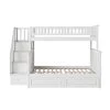 Columbia Staircase Bunk Bed Twin over Full with 2 Raised Panel Bed Drawers in White by AFI -Outlet AFI Store white afi bunk beds ab55722 64 1000