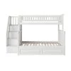 Columbia Staircase Bunk Bed Twin over Full with Twin Size Raised Panel Trundle Bed in White by AFI