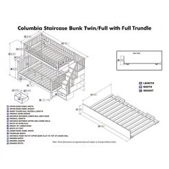 Columbia Staircase Bunk Bed Twin over Full with Full Size Urban Trundle Bed in White by AFI -Outlet AFI Store white afi bunk beds ab55772 4f 1000