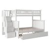 Columbia Staircase Bunk Bed Twin over Full with Full Size Urban Trundle Bed in White by AFI -Outlet AFI Store white afi bunk beds ab55772 64 1000