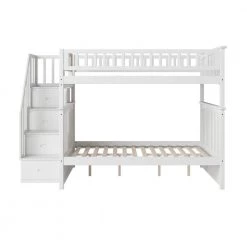 Columbia Staircase Bunk Bed Full Over Full in White by AFI