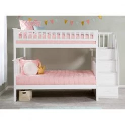 Columbia Staircase Bunk Bed Full Over Full in White by AFI -Outlet AFI Store white afi bunk beds ab55802 a0 1000