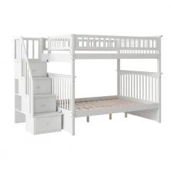 Columbia Staircase Bunk Bed Full Over Full in White by AFI -Outlet AFI Store white afi bunk beds ab55802 c3 1000