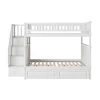 Columbia Staircase Bunk Bed Full Over Full with 2 Raised Panel Bed Drawers in White by AFI -Outlet AFI Store white afi bunk beds ab55822 64 1000