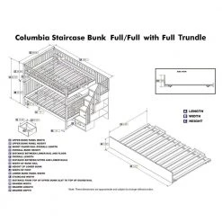 Columbia Staircase Bunk Bed Full over Full with Full Size Urban Trundle Bed in White by AFI 14 Columbia Staircase Bunk Bed Full over Full with Full Size Urban Trundle Bed in White by AFI -Outlet AFI Store white afi bunk beds ab55872 4f 1000