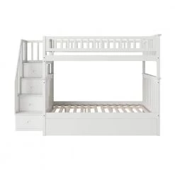 Columbia Staircase Bunk Bed Full over Full with Full Size Urban Trundle Bed in White by AFI 13 Columbia Staircase Bunk Bed Full over Full with Full Size Urban Trundle Bed in White by AFI -Outlet AFI Store white afi bunk beds ab55872 c3 1000