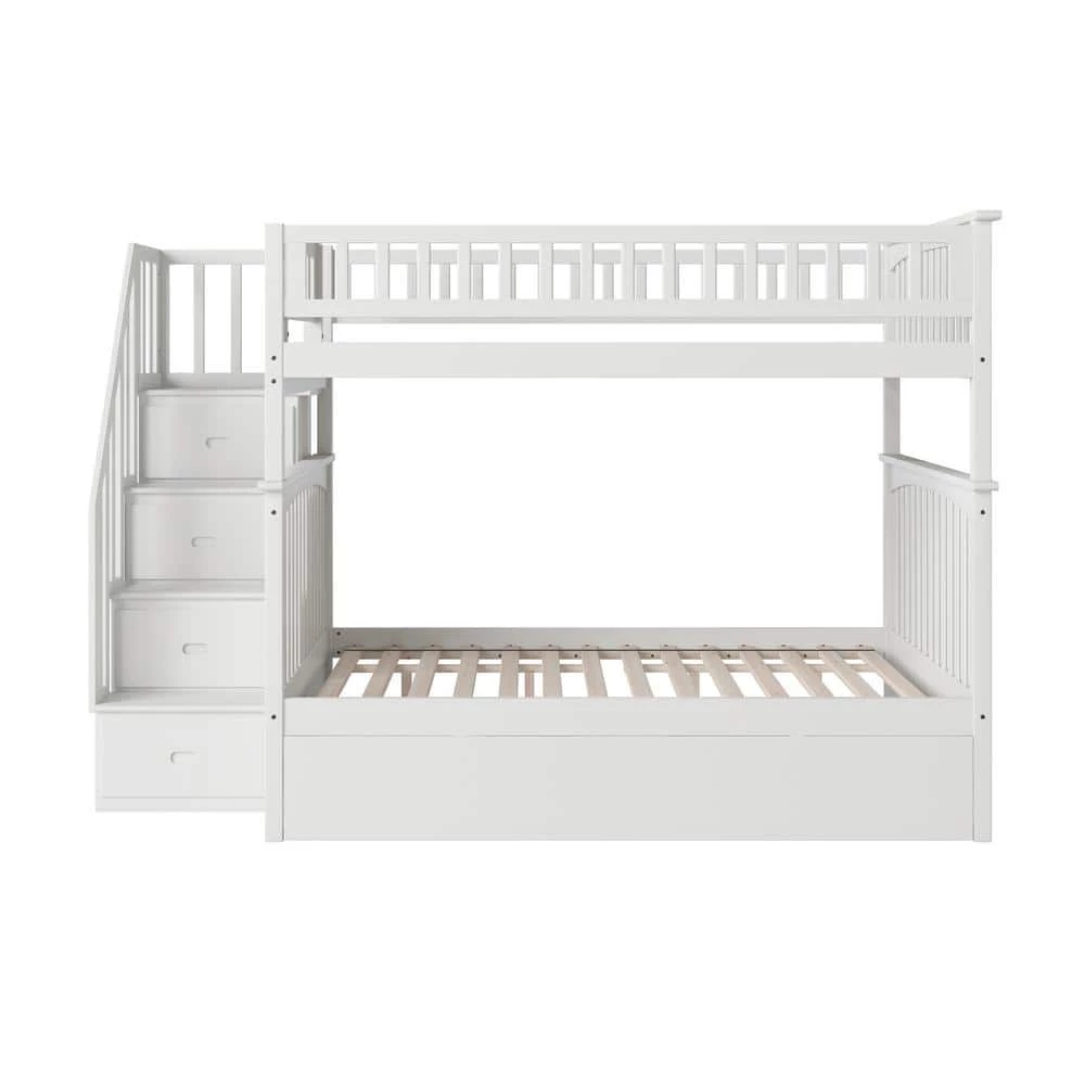 Columbia Staircase Bunk Bed Full over Full with Full Size Urban Trundle Bed in White by AFI 7 Columbia Staircase Bunk Bed Full over Full with Full Size Urban Trundle Bed in White by AFI - Image 5