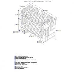 Woodland Staircase Bunk Bed Twin over Twin in White by AFI -Outlet AFI Store white afi bunk beds ab56602 44 1000