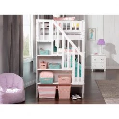 Woodland Staircase Bunk Bed Twin over Twin with 2 Urban Bed Drawers in White by AFI 16 Woodland Staircase Bunk Bed Twin over Twin with 2 Urban Bed Drawers in White by AFI -Outlet AFI Store white afi bunk beds ab56642 1f 1000