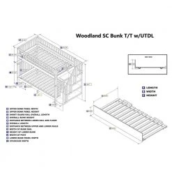 Woodland Staircase Bunk Bed Twin over Twin with Twin Size Urban Trundle Bed in White by AFI -Outlet AFI Store white afi bunk beds ab56652 44 1000