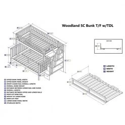 Woodland Staircase Bunk Bed Twin over Full with Twin Size Raised Panel Trundle Bed in White by AFI -Outlet AFI Store white afi bunk beds ab56732 44 1000