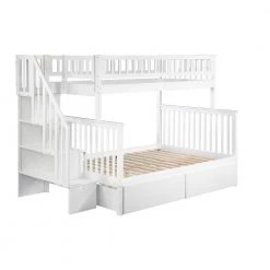 Woodland Staircase Bunk Bed Twin over Full with 2 Urban Bed Drawers in White by AFI 15 Woodland Staircase Bunk Bed Twin over Full with 2 Urban Bed Drawers in White by AFI -Outlet AFI Store white afi bunk beds ab56742 1f 1000