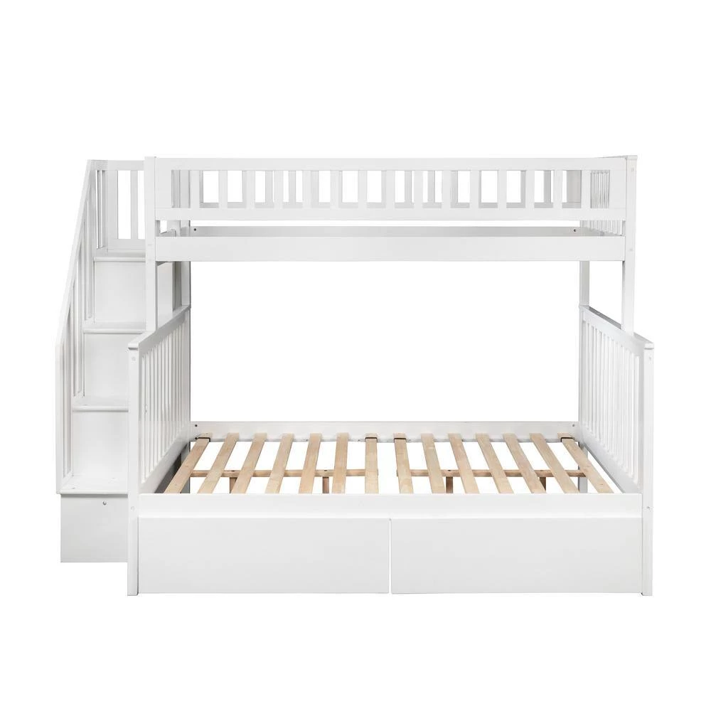 Woodland Staircase Bunk Bed Twin over Full with 2 Urban Bed Drawers in White by AFI 4 Woodland Staircase Bunk Bed Twin over Full with 2 Urban Bed Drawers in White by AFI - Image 2