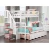 Woodland Staircase Bunk Bed Twin over Full with Twin Size Urban Trundle Bed in White by AFI -Outlet AFI Store white afi bunk beds ab56752 64 1000