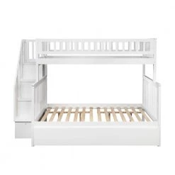 Woodland Staircase Bunk Bed Twin over Full with Full Size Urban Trundle Bed in White by AFI 15 Woodland Staircase Bunk Bed Twin over Full with Full Size Urban Trundle Bed in White by AFI -Outlet AFI Store white afi bunk beds ab56772 1f 1000