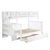 Woodland Staircase Bunk Bed Twin over Full with Full Size Urban Trundle Bed in White by AFI