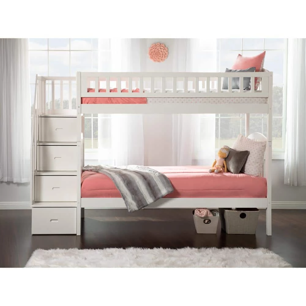 Westbrook White Twin Over Twin Staircase Bunk by AFI 11 Westbrook White Twin Over Twin Staircase Bunk by AFI - Image 9