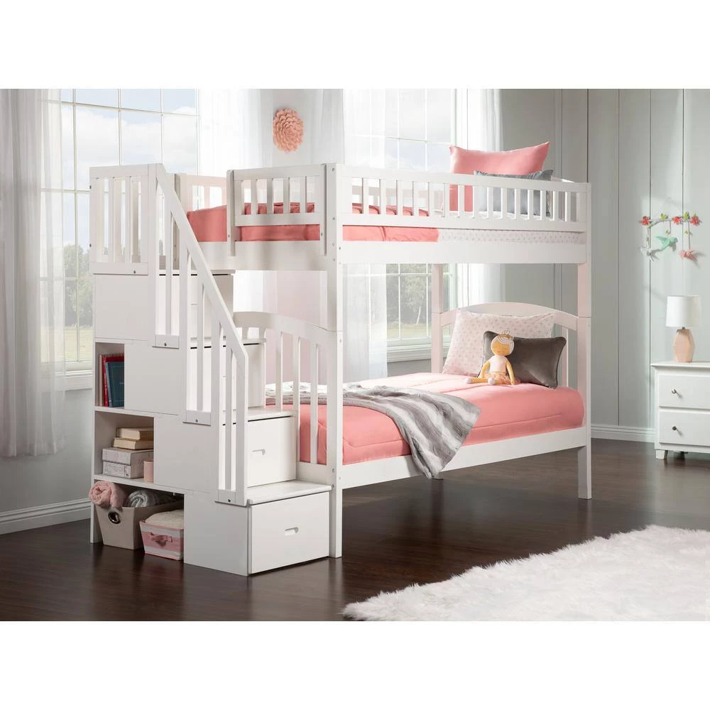Westbrook White Twin Over Twin Staircase Bunk by AFI 4 Westbrook White Twin Over Twin Staircase Bunk by AFI - Image 2