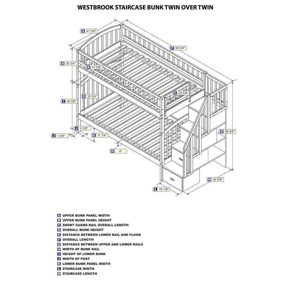 Westbrook White Twin Over Twin Staircase Bunk by AFI 10 Westbrook White Twin Over Twin Staircase Bunk by AFI - Image 8