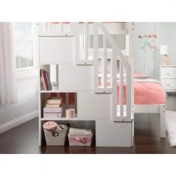 Westbrook White Twin Over Full Staircase Bunk with Twin Size Urban Trundle Bed by AFI 19 Westbrook White Twin Over Full Staircase Bunk with Twin Size Urban Trundle Bed by AFI -Outlet AFI Store white afi bunk beds ab65752 1f 1000