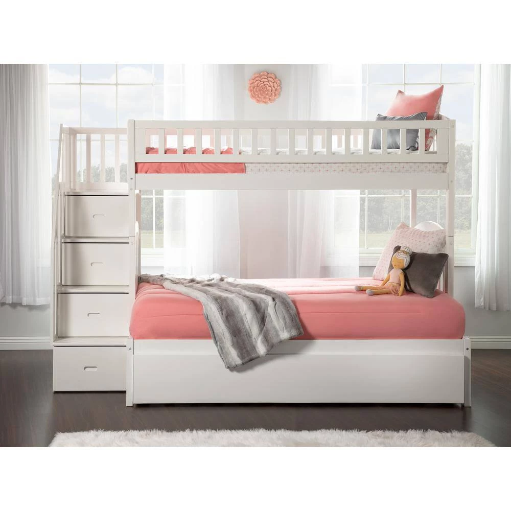 Westbrook White Twin Over Full Staircase Bunk with Twin Size Urban Trundle Bed by AFI 13 Westbrook White Twin Over Full Staircase Bunk with Twin Size Urban Trundle Bed by AFI - Image 11