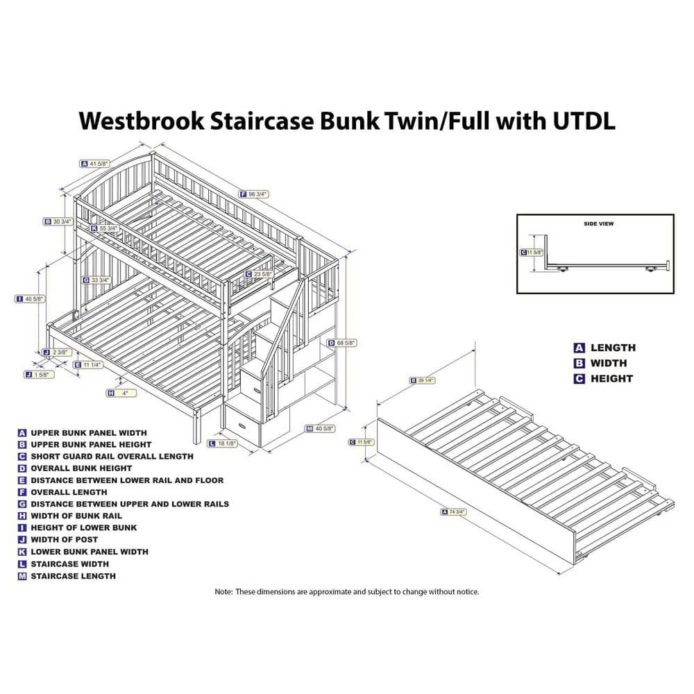 Westbrook White Twin Over Full Staircase Bunk with Twin Size Urban Trundle Bed by AFI 12 Westbrook White Twin Over Full Staircase Bunk with Twin Size Urban Trundle Bed by AFI - Image 10