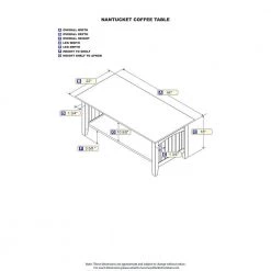 Nantucket 44 in. White Large Rectangle Wood Coffee Table with Shelf by AFI -Outlet AFI Store white afi coffee tables ah15302 c3 1000