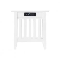 Mission White Chair Side Table with Charger Station by AFI -Outlet AFI Store white afi end side tables ah13212 1f 1000
