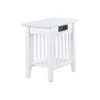 Mission White Chair Side Table with Charger Station by AFI