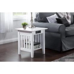 Mission White End Table with Charging Station by AFI -Outlet AFI Store white afi end side tables ah14212 31 1000