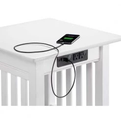Mission White End Table with Charging Station by AFI -Outlet AFI Store white afi end side tables ah14212 c3 1000