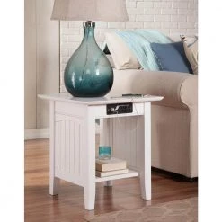 Nantucket White End Table with Charging Station by AFI -Outlet AFI Store white afi end side tables ah14312 31 1000