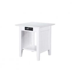 Nantucket White End Table with Charging Station by AFI