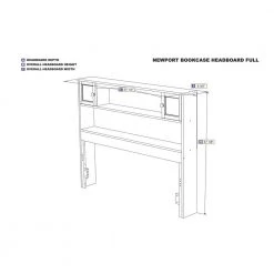 Newport Full White Bookcase Headboard by AFI -Outlet AFI Store white afi headboards ar285832 c3 1000