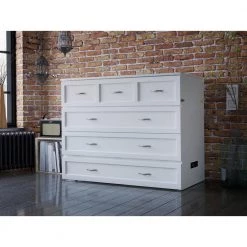 Deerfield White Murphy Bed Chest Full with Charging Station by AFI -Outlet AFI Store white afi murphy beds ac583142 4f 1000