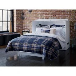 Deerfield White Murphy Bed Chest Full with Charging Station by AFI