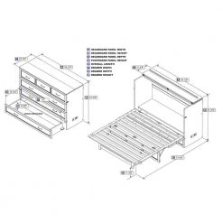 Deerfield White Murphy Bed Chest Full with Charging Station by AFI -Outlet AFI Store white afi murphy beds ac583142 d4 1000