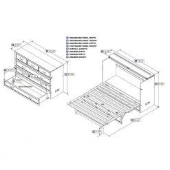 Deerfield Murphy Bed Chest Queen White with Charging Station by AFI -Outlet AFI Store white afi murphy beds ac584142 40 1000