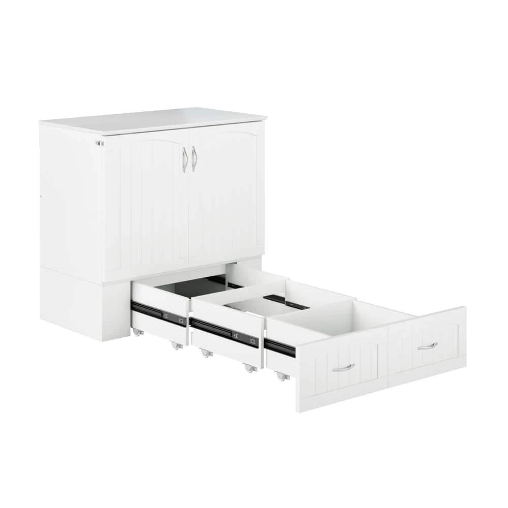 Southampton White Murphy Bed Chest Twin XL with Charging Station by AFI 9 Southampton White Murphy Bed Chest Twin XL with Charging Station by AFI - Image 7